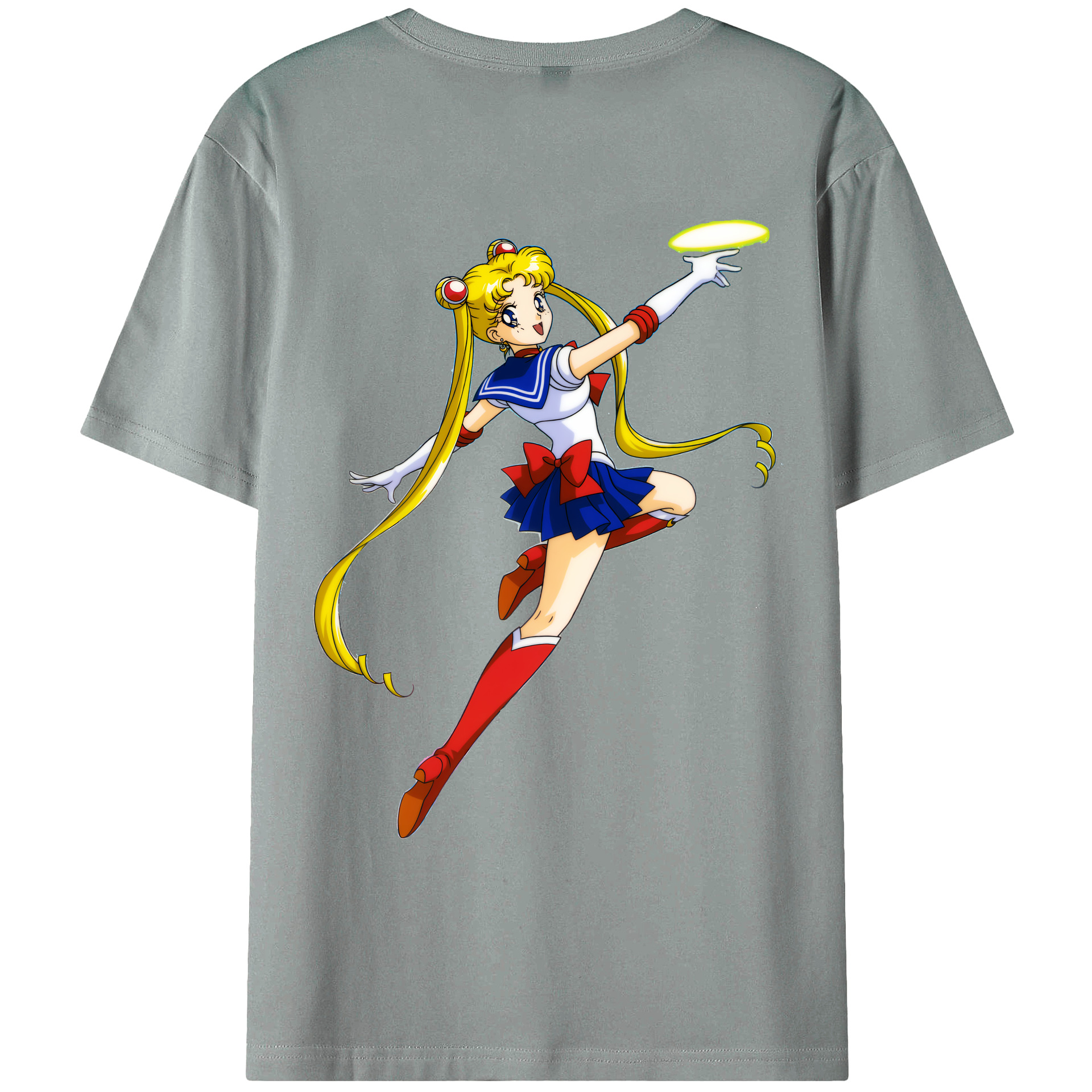 （画像用） 美少女戦士セーラームーン 月野 うさぎ つきの うさぎ Sailor Moon Tsukino Usagi 綿100％ メンズ半袖Tシャツ（バックプリント） 通気性